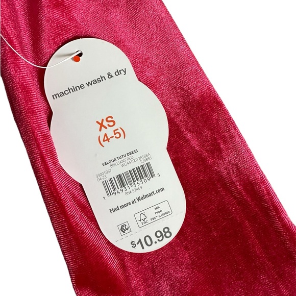 Wonder Nation Red Velvet Dress Girls Size 4-5 XS. - Picture 3 of 3